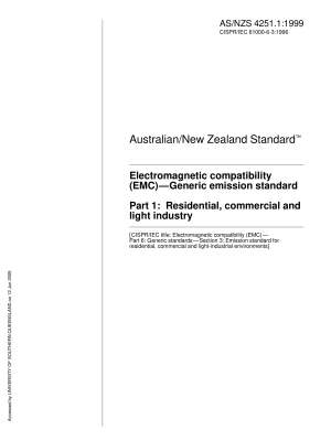 AS/NZS 4251.1:1999