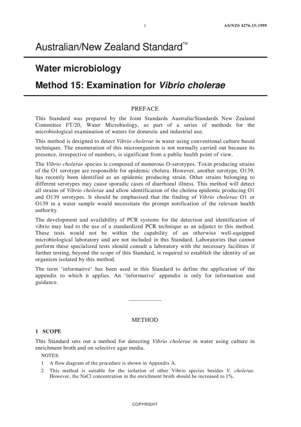 AS/NZS 4276.15:1999 AS/NZS 4276.15:1999