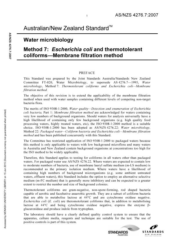AS/NZS 4276.7:2007 AS/NZS 4276.7:2007