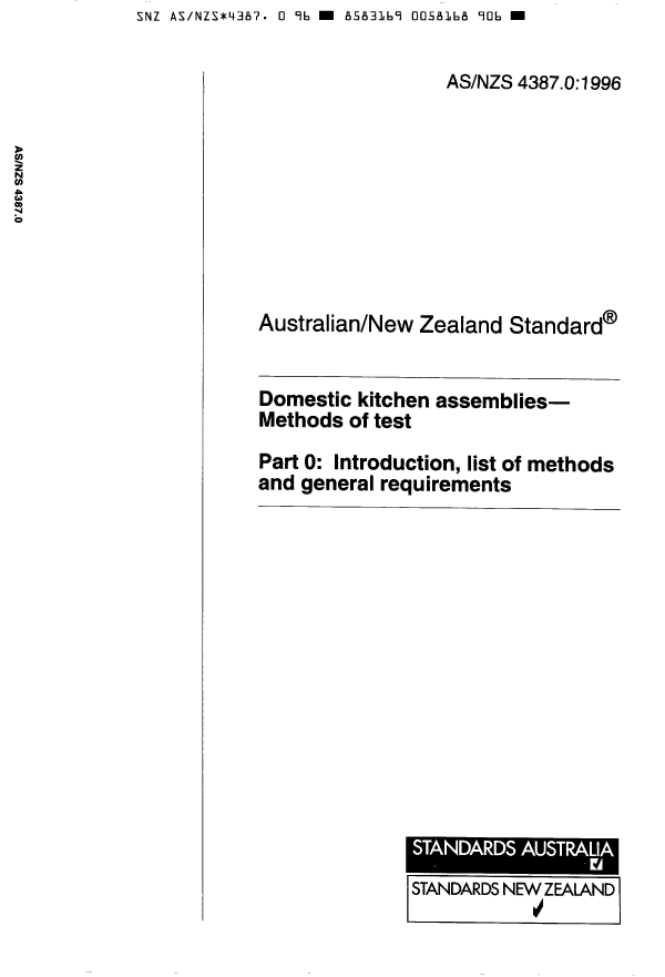 AS/NZS 4387.0:1996 AS/NZS 4387.0:1996