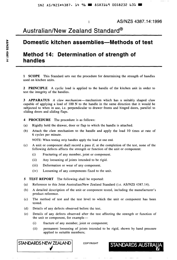 AS/NZS 4387.14:1996 AS/NZS 4387.14:1996