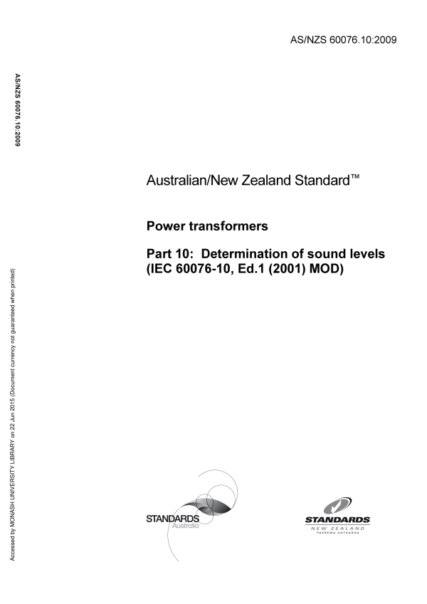 AS/NZS 60076.10:2009 AS/NZS 60076.10:2009