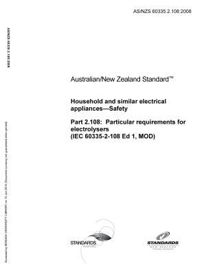 AS/NZS 60335.2.108:2008