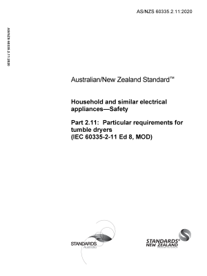 AS/NZS 60335.2.11:2020