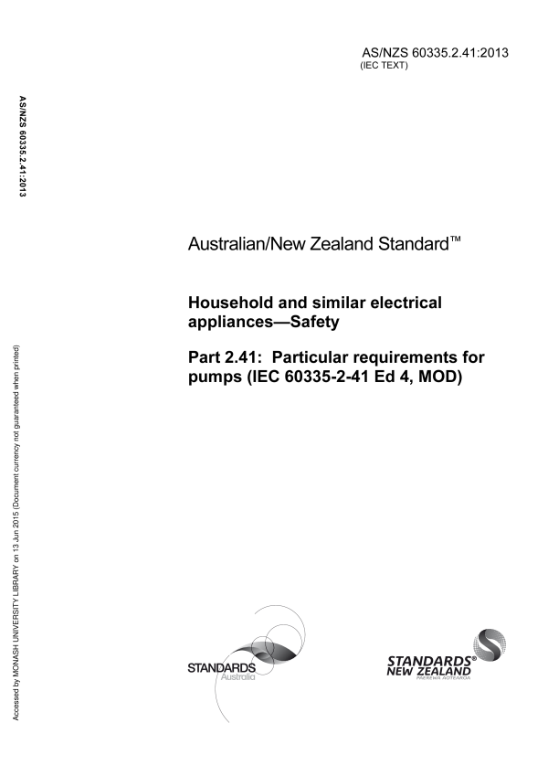 AS/NZS 60335.2.41:2013