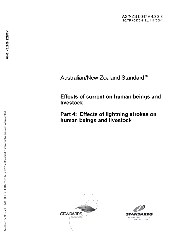 AS/NZS 60479.4:2010 AS/NZS 60479.4:2010