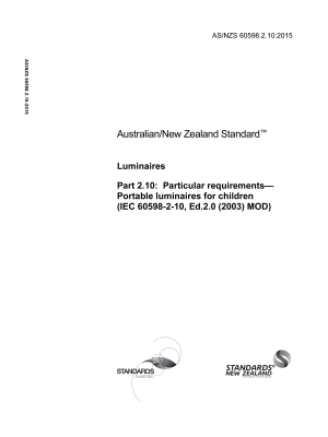 AS/NZS 60598.2.10:2015