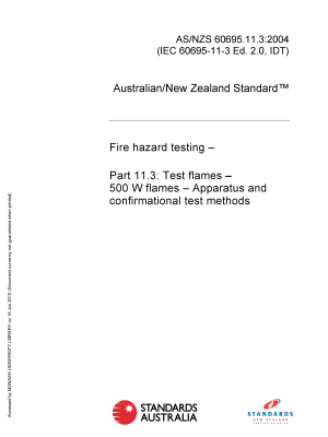 AS/NZS 60695.11.3:2004