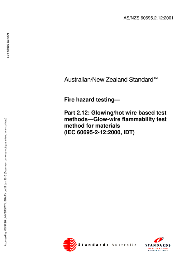 AS/NZS 60695.2.12:2001