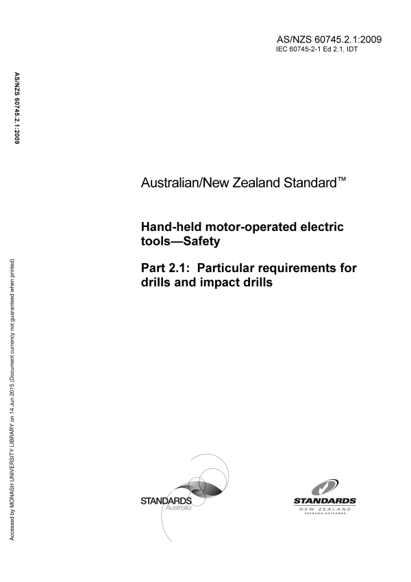 AS/NZS 60745.2.1:2009