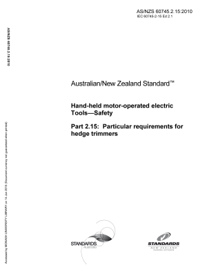 AS/NZS 60745.2.15:2010