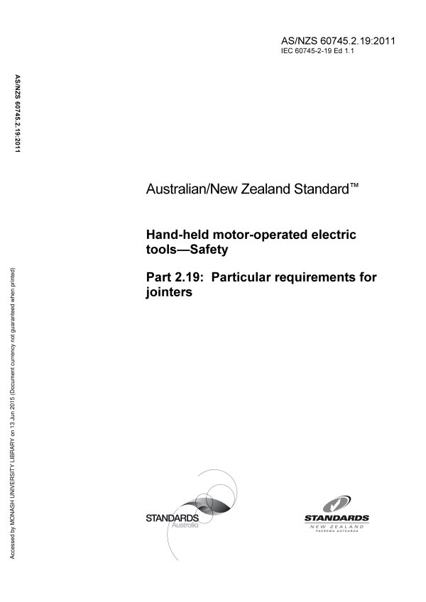 AS/NZS 60745.2.19:2011