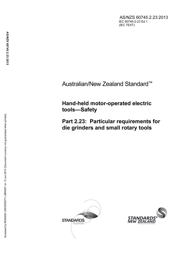 AS/NZS 60745.2.23:2013