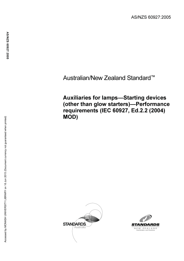 AS/NZS 60927:2005 AS/NZS 60927:2005