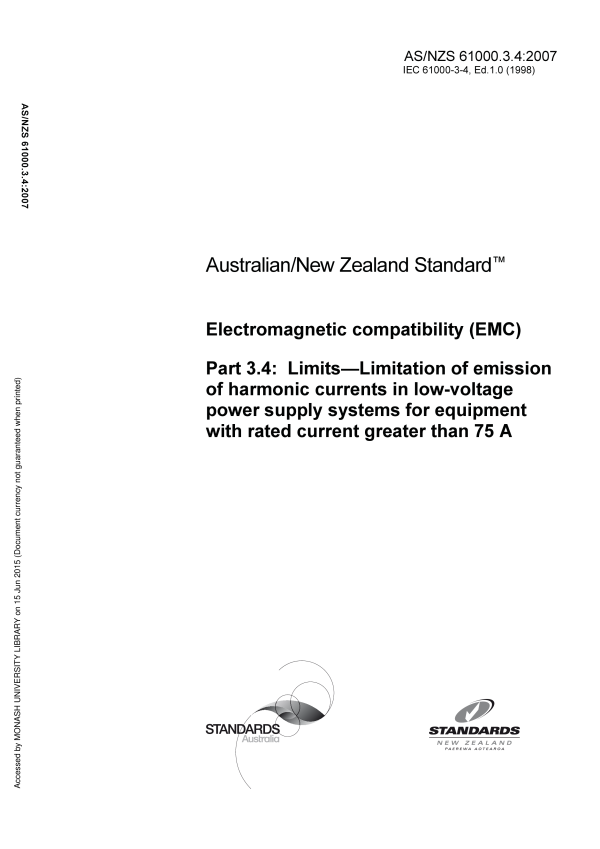 AS/NZS 61000.3.4:2007