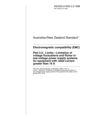 AS/NZS 61000.3.5:1998