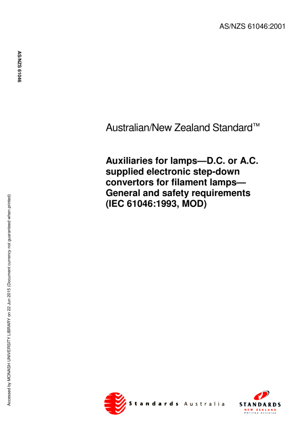 AS/NZS 61046:2001 AS/NZS 61046:2001