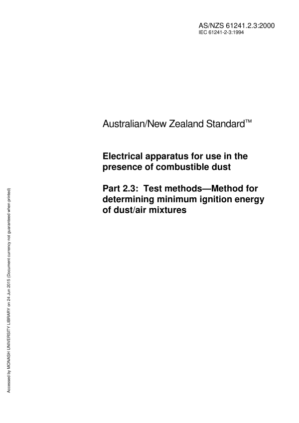 AS/NZS 61241.2.3:2000