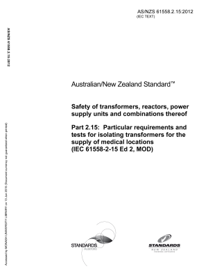 AS/NZS 61558.2.15:2012