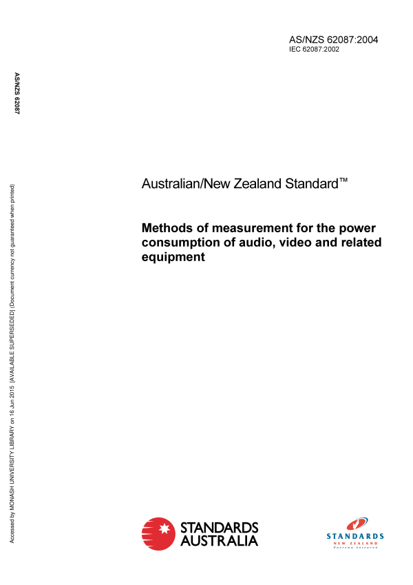 AS/NZS 62087:2004 AS/NZS 62087:2004