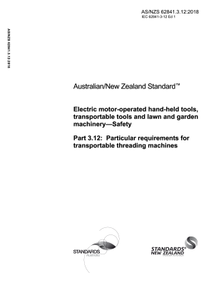 AS/NZS 62841.3.12:2018