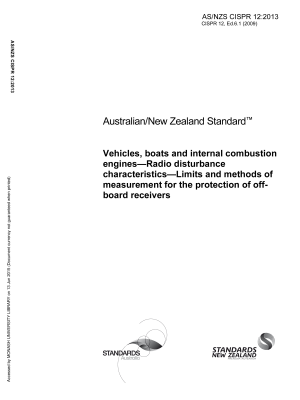 AS/NZS CISPR 12:2013