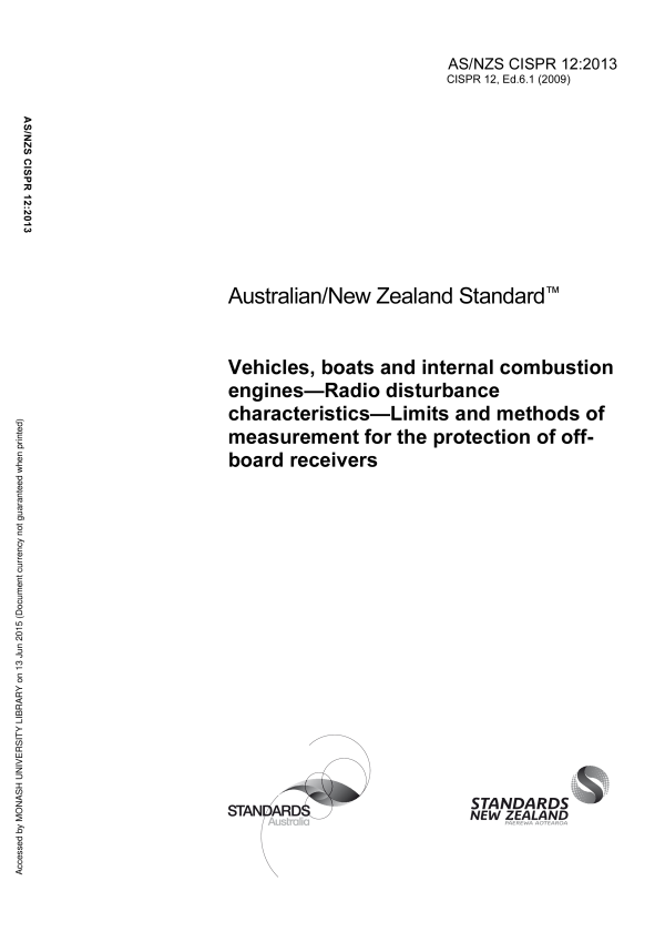 AS/NZS CISPR 12:2013