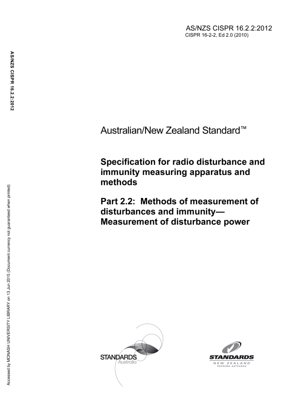 AS/NZS CISPR 16.2.2:2012
