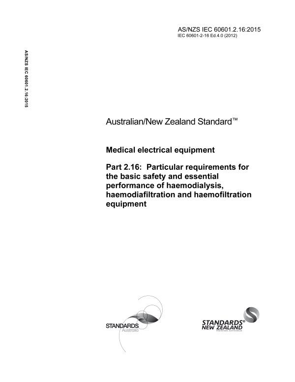 AS/NZS IEC 60601.2.16:2015 AS/NZS IEC 60601.2.16:2015
