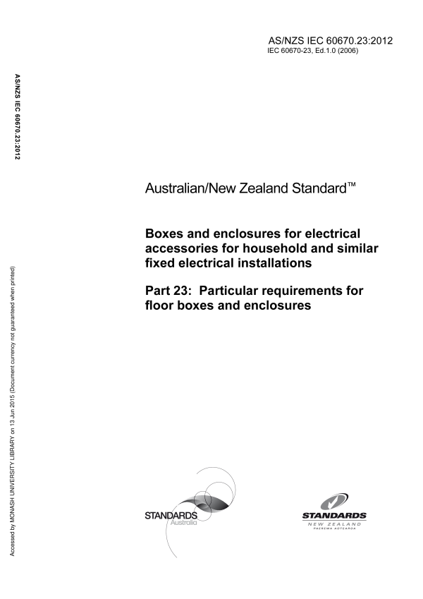 AS/NZS IEC 60670.23:2012