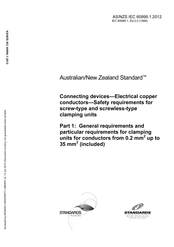 AS/NZS IEC 60999.1:2012 AS/NZS IEC 60999.1:2012