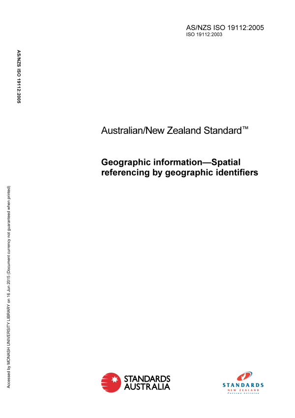 AS/NZS ISO 19112:2005 AS/NZS ISO 19112:2005