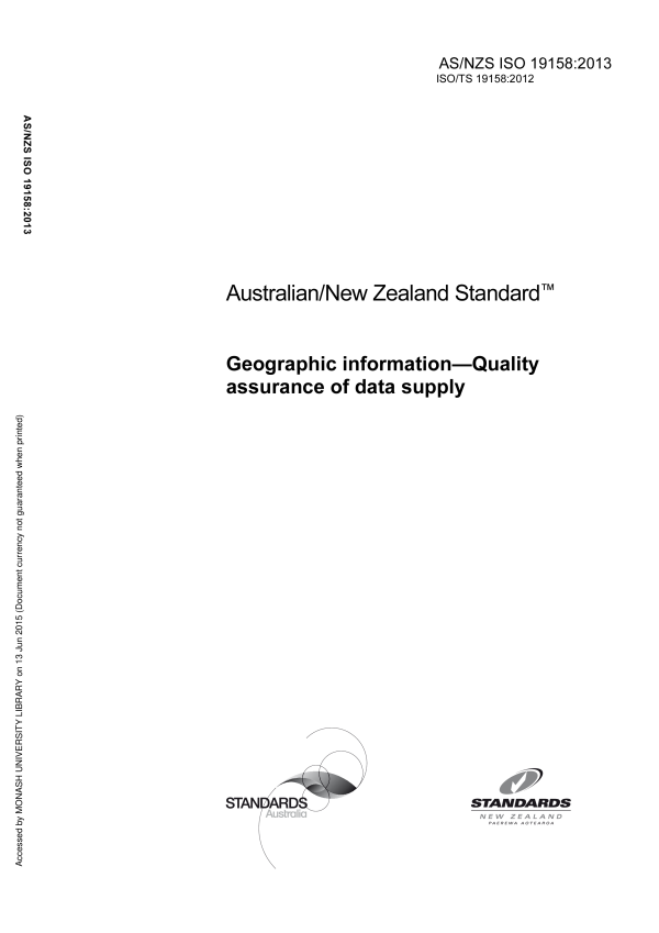 AS/NZS ISO 19158:2013