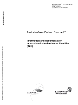 AS/NZS ISO 27729:2014