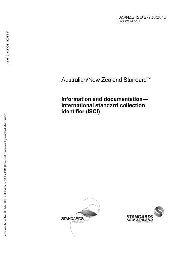 AS/NZS ISO 27730:2013