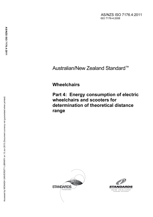 AS/NZS ISO 7176.4:2011 AS/NZS ISO 7176.4:2011