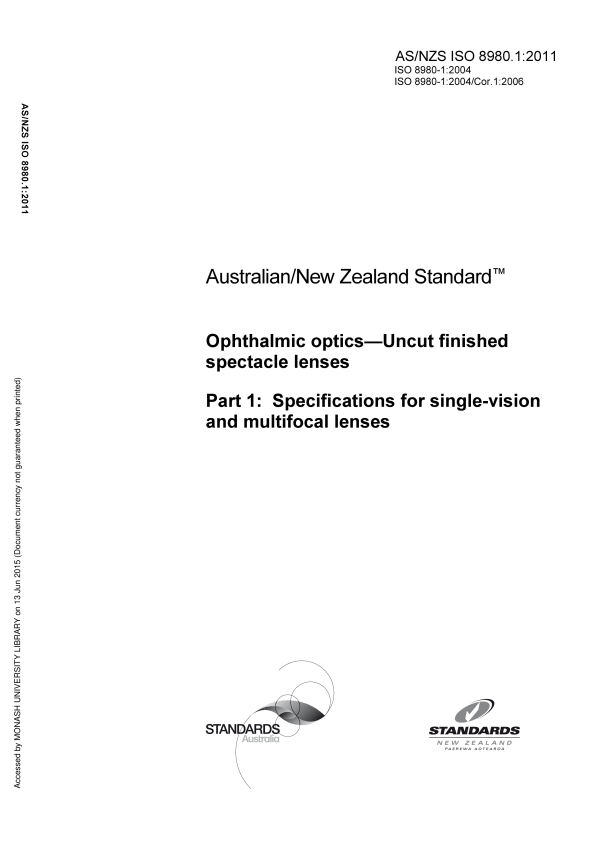 AS/NZS ISO 8980.1:2011