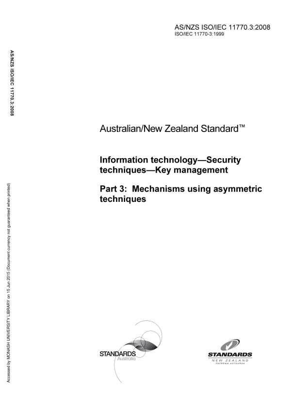 AS/NZS ISO/IEC 11770.3:2008 AS/NZS ISO/IEC 11770.3:2008