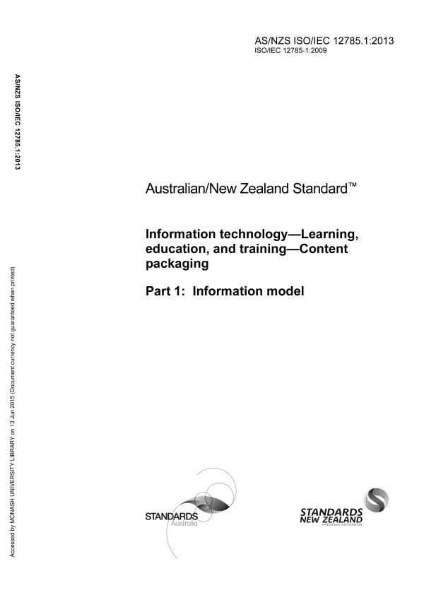 AS/NZS ISO/IEC 12785.1:2013