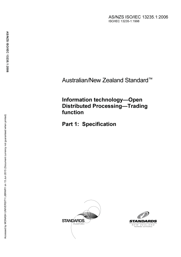 AS/NZS ISO/IEC 13235.1:2006 AS/NZS ISO/IEC 13235.1:2006