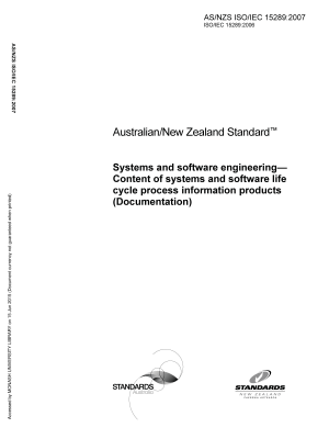 AS/NZS ISO/IEC 15289:2007