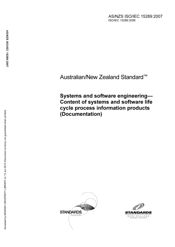 AS/NZS ISO/IEC 15289:2007