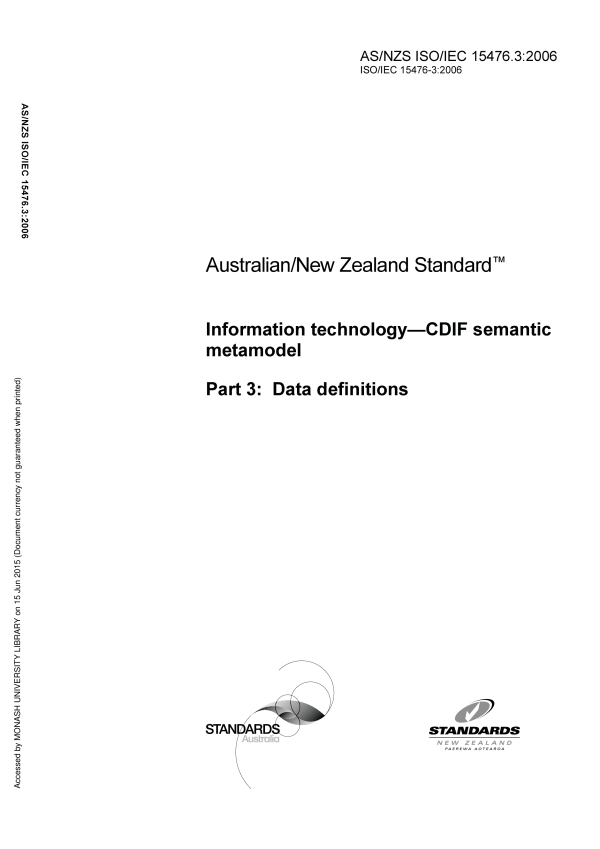 AS/NZS ISO/IEC 15476.3:2006 AS/NZS ISO/IEC 15476.3:2006