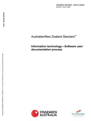 AS/NZS ISO/IEC 15910:2004