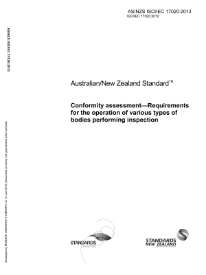 AS/NZS ISO/IEC 17020:2013