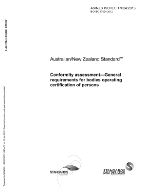 AS/NZS ISO/IEC 17024:2013