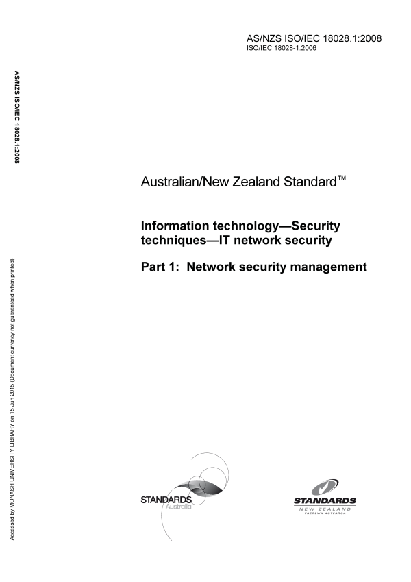 AS/NZS ISO/IEC 18028.1:2008 AS/NZS ISO/IEC 18028.1:2008