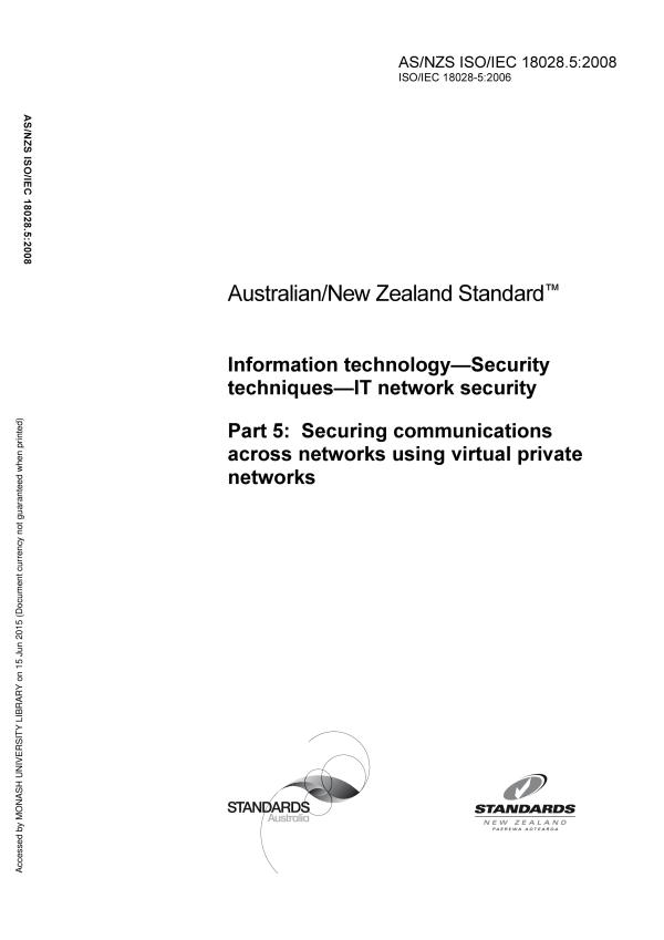 AS/NZS ISO/IEC 18028.5:2008 AS/NZS ISO/IEC 18028.5:2008