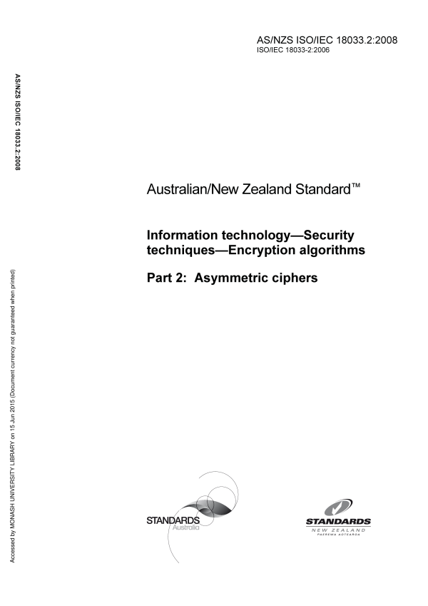 AS/NZS ISO/IEC 18033.2:2008 AS/NZS ISO/IEC 18033.2:2008