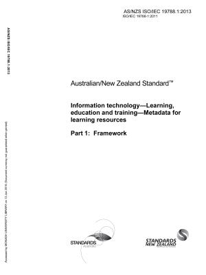 AS/NZS ISO/IEC 19788.1:2013